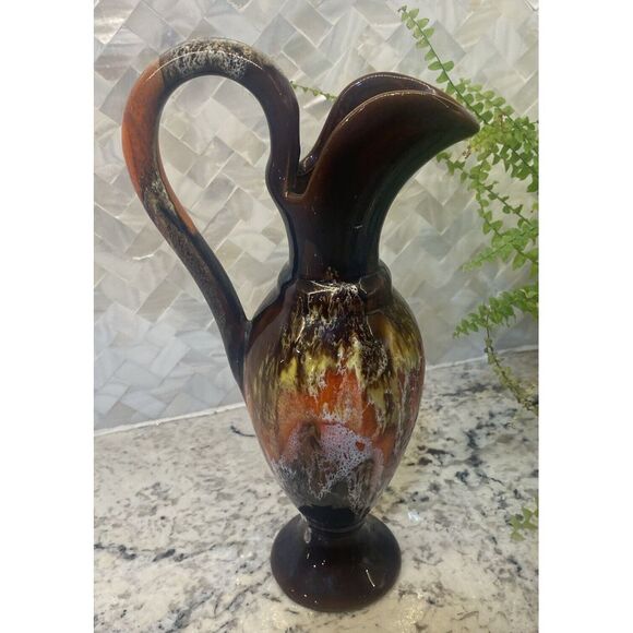 Vase Vintage Vallauris France Modernist‎ Lava Emailliert 1950/60er